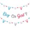 Big Dot of Happiness Chevron Gender Reveal - Gender Reveal Letter Banner Decoration - 36 Banner Cutouts and Boy Or Girl? Banner Letters